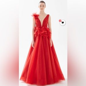Tarik Ediz red gown in a size us 4.